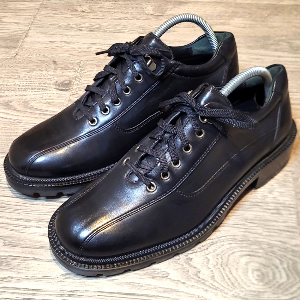 Cole Hann Black Leather Platform Heel Oxford Shoes - Size 8.5 - Like New